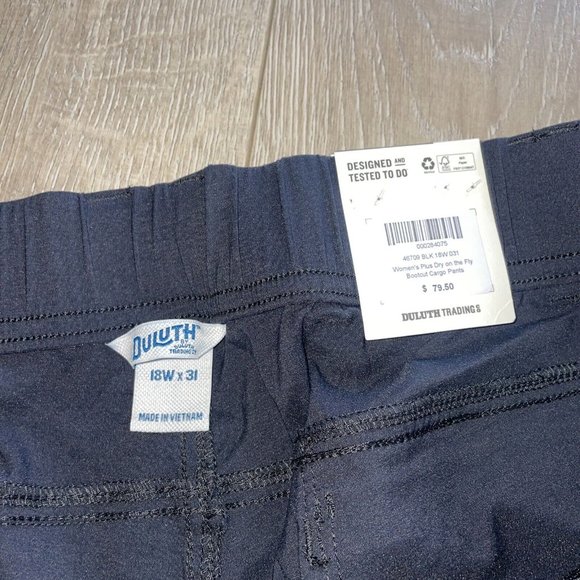 Duluth Women's Plus Dry on the Fly Improved Bootcut Pants Black 18Wx31 NWT - Picture 5 of 11